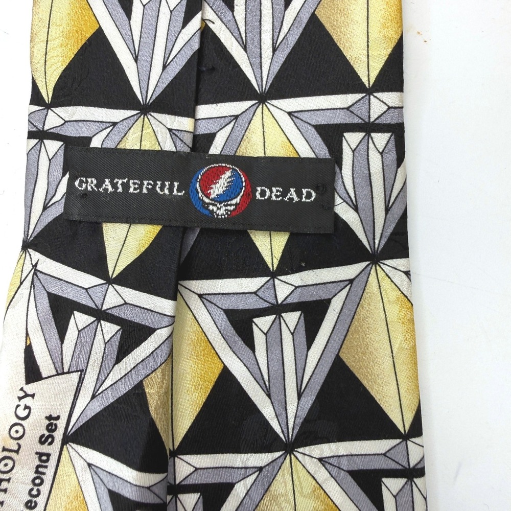 Vintage Grateful Dead Necktie Mens OS Silk Geometric Anthology Second Set Indie‎